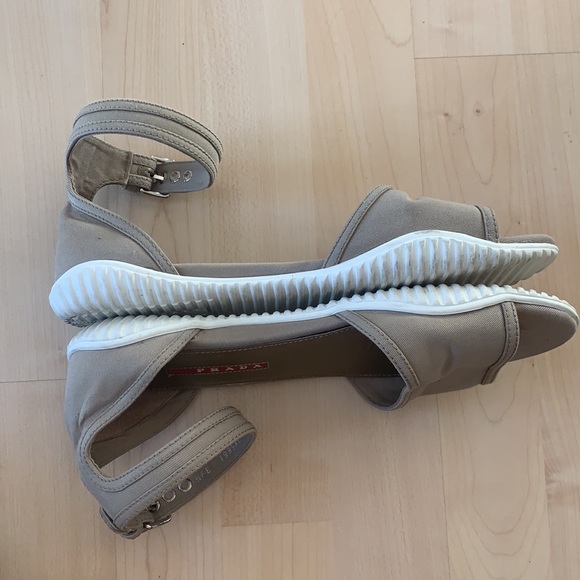 Prada Gabardine Flat Sandal, Khaki size 39.5 - Picture 13 of 16